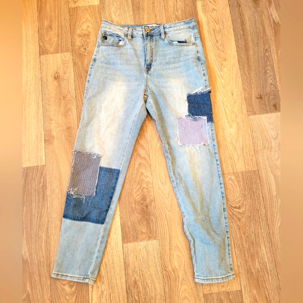 Women's Kancan Denim Patchwork Jeans‎ Farmhouse Cottagecore